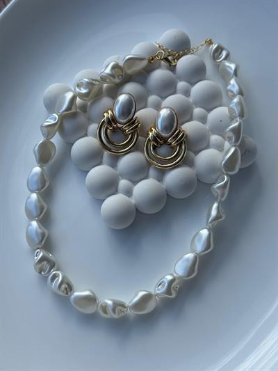 Özel Seri  İnci Kolye Küpe Kombini