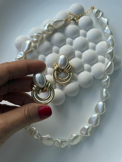 Özel Seri  İnci Kolye Küpe Kombini