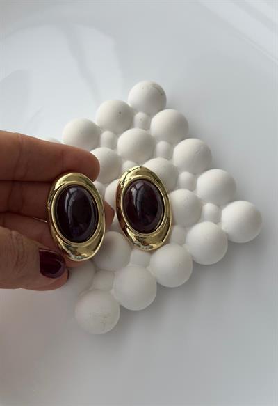 Özel Seri Vintage Kahverengi Küpe