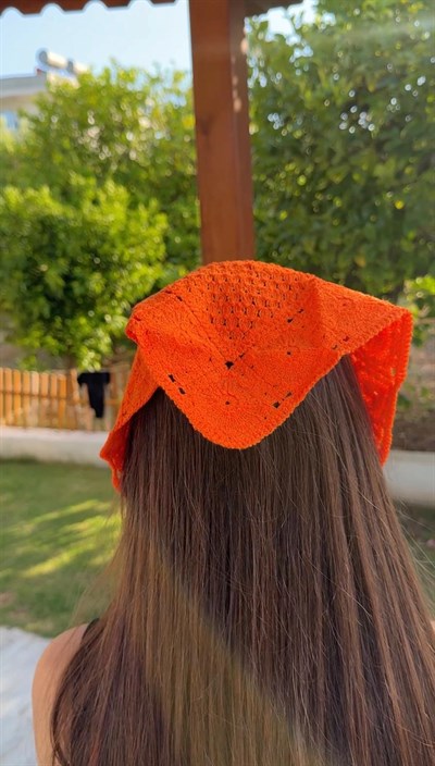 Turuncu Üçgen İpli Bandana