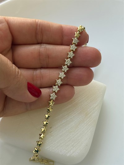 Vip 14 Dore Minimal Yıldızlı Bileklik