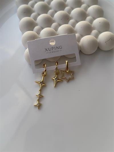 Vip 14k 3lü Yıldız Küpe