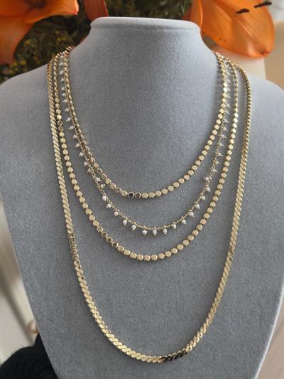 Vip 14k Beyaz Boncuk Kolye Kombini