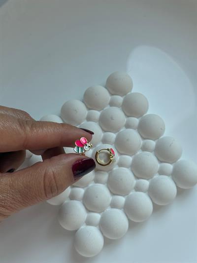 Vip 14k Dore Pembe Kanatlı Arı Çocuk Küpe