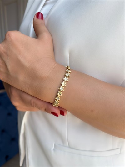 Vip 14k Dore Yıldız Bileklik