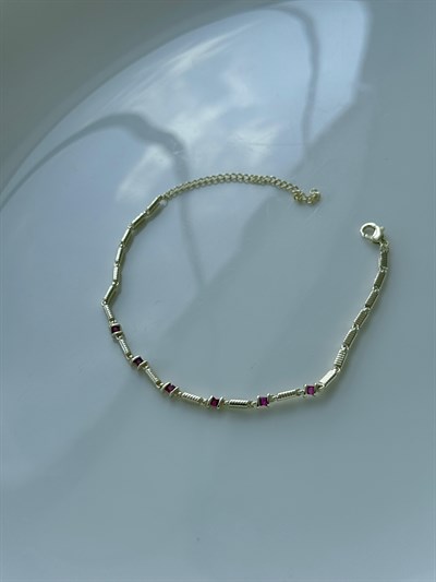 Vip 14k Fuşya Taşlı Bileklik