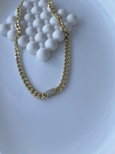 Vip 14k Gurmet Zirkon Taşlı Künye Model Kolye