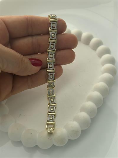 Vip 14k Kare Zirkon Taşlı Bileklik