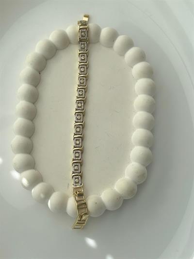 Vip 14k Kare Zirkon Taşlı Bileklik