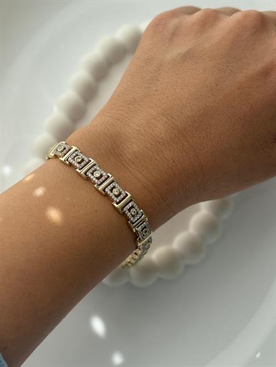 Vip 14k Kare Zirkon Taşlı Bileklik