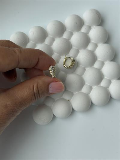 Vip 14k Kedi Balık Kılçığı Çocuk Küpe