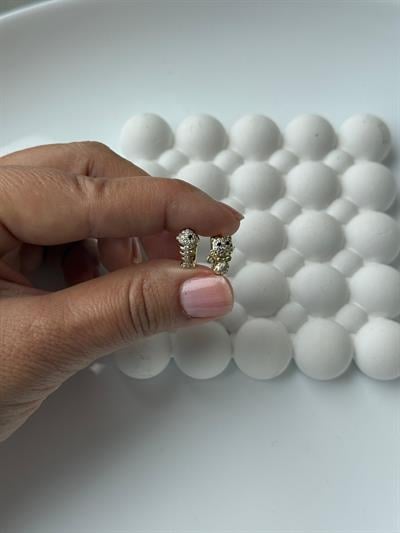 Vip 14k Kedi Balık Kılçığı Çocuk Küpe