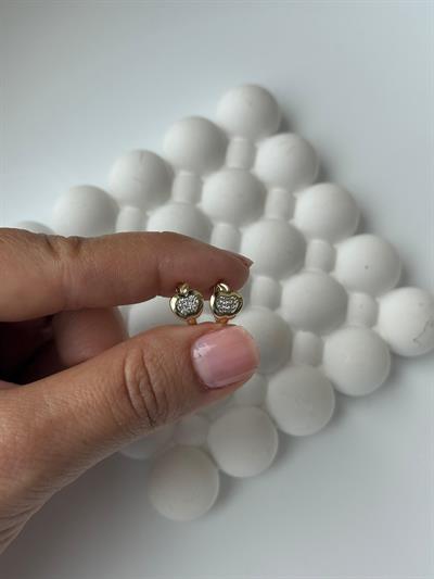 Vip 14k Minimal Taşlı Elma Çocuk Küpe