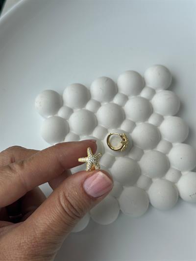 Vip 14k Taşlı Deniz Yıldızı Çocuk Küpe