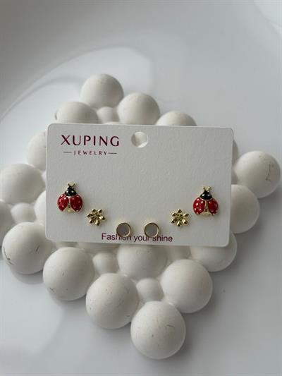 Vip 14k Uğurböceği Set Çocuk Küpe