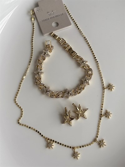 Vip 14k Yıldız Kolye Kombini