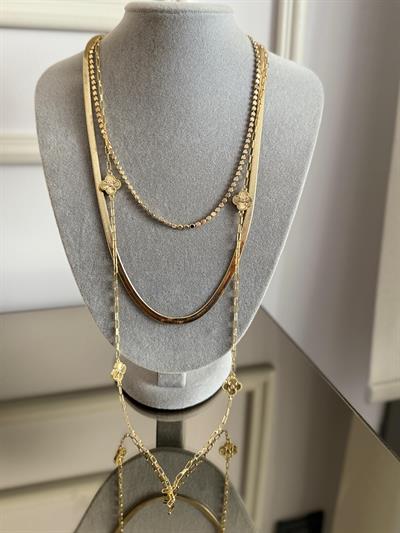 Vip 14k Yonca Kolye Kombini