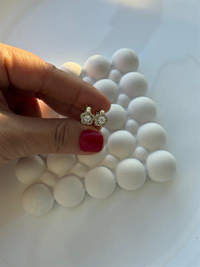 Vip 14k Zirkon Taşlı Çiçek Çocuk Küpe