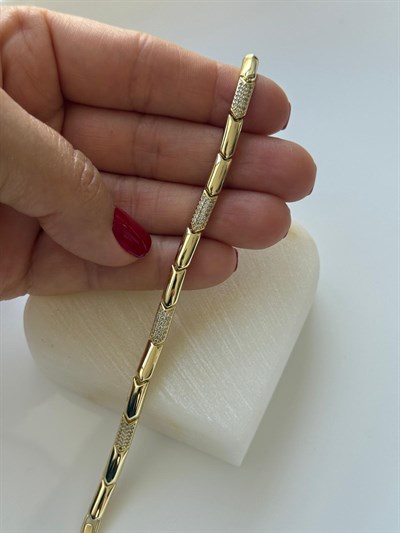 Vip 14k Zirkon Taşlı Çubuk Model Bileklik