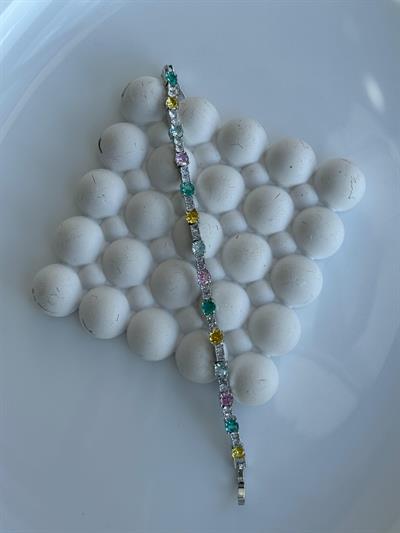 Vip Gri Renkli Zirkonyum Taşlı Su Yolu Bileklik