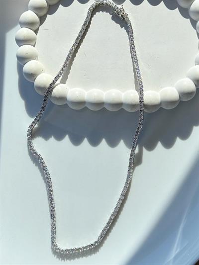 Vip  Gri Su Yolu Kolye-3mm