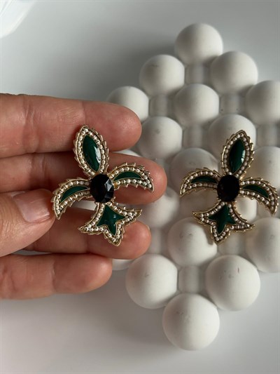 Yeşil Fransız Zambağı Küpe
