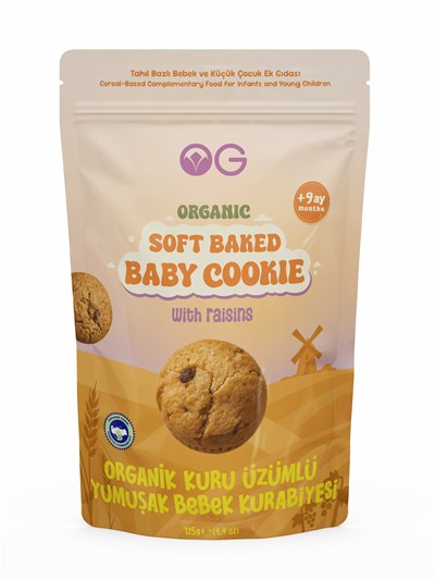 Og Natural Organik Kuru Üzümlü Yumuşak Bebek Bisküvisi 125 g