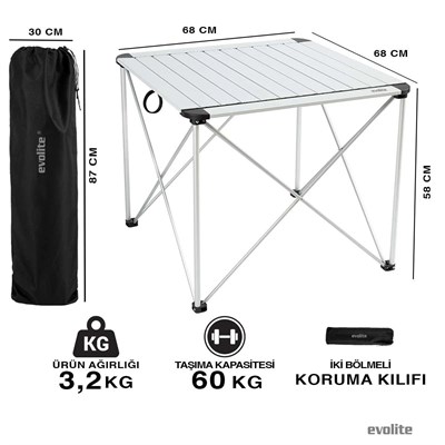 Evolite Discovery Büyük Boy Alüminyum Kamp ve Piknik Masası