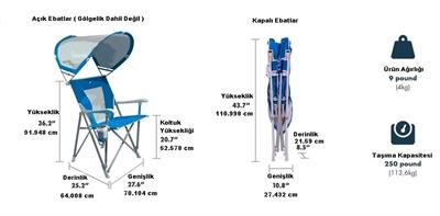 Gci Outdoor SunShade Captains Chair Güneşlikli  Katlanır Plaj Sandalyesi