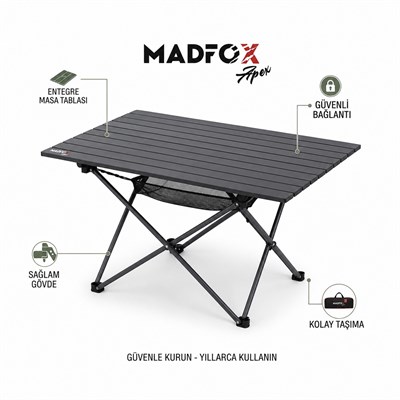 Madfox Apex Katlanabilir Alüminyum Kamp Masası (3 Kişilik)