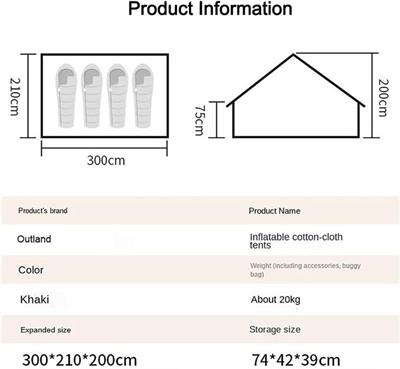 Madfox Burton Glamping Cotton Inflatable Şişme Çadır