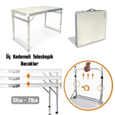 Madfox CampSet ShadePort Tabureli Katlanır Masası Seti