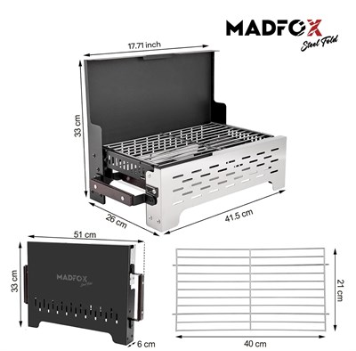 Madfox SteelFold Paslanmaz Çelik Katlanabilir Mangal