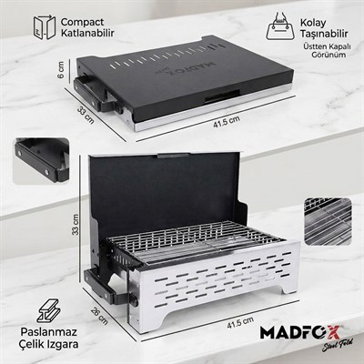 Madfox SteelFold Paslanmaz Çelik Katlanabilir Mangal