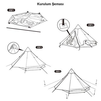Naturehike Brighten 6.4 Lüks Piramit Pamuk Glamping Çadırı
