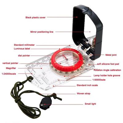 Naturehike Çok Amaçlı Cetvelli Işıklı Kapaklı Pusula