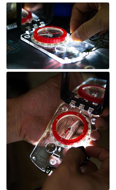 Naturehike Çok Amaçlı Cetvelli Işıklı Kapaklı Pusula