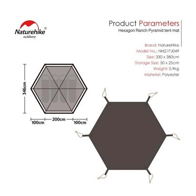 Naturehike Hexagon Ranch Piramit Çadır Matı [ Altıgen ]