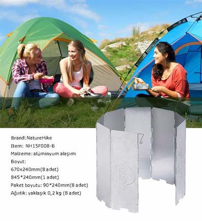 Naturehike Katlanır Rüzgar Kesici Aparat | 8 Parça |