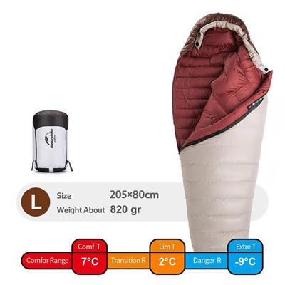 Naturehike L/380G Snowbird Ördek Tüyü Mumya Uyku Tulumu -9°C
