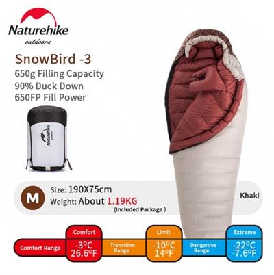 Naturehike M/650G Snowbird Ördek Tüyü Mumya Uyku Tulumu -22°C