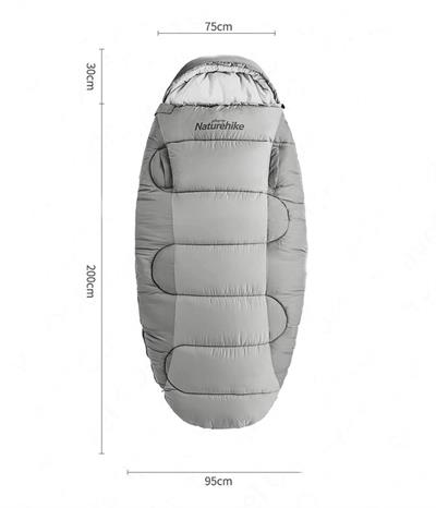 Naturehike PS400 Oval Ultralight Uyku Tulumu -12°C ( Cloudy Grey )