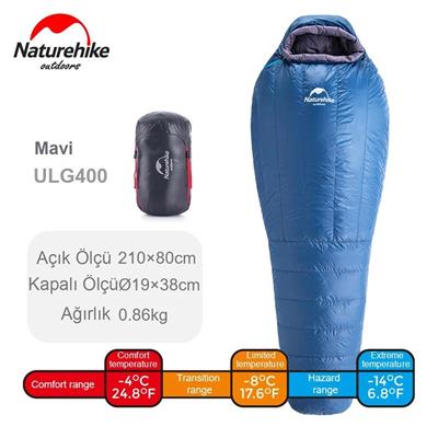 Naturehike ULG-400G Mumya Kaz Tüyü Uyku Tulumu -14°C