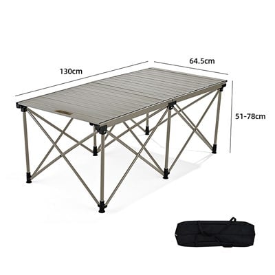 CAMPFESTO Horizon Katlanabilir Outdoor Masa 130x64,5 cm Ayarlanabilir Yükseklikli Kamp & Piknik Masası