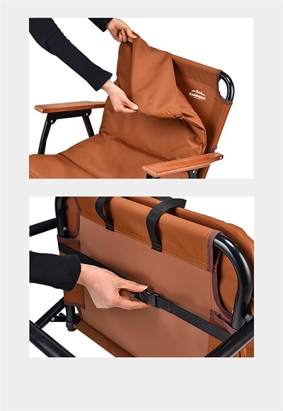 CAMPFESTO Voyager Katlanabilir Outdoor Sandalye Ahşap Kollu Kamp & Piknik Sandalyesi
