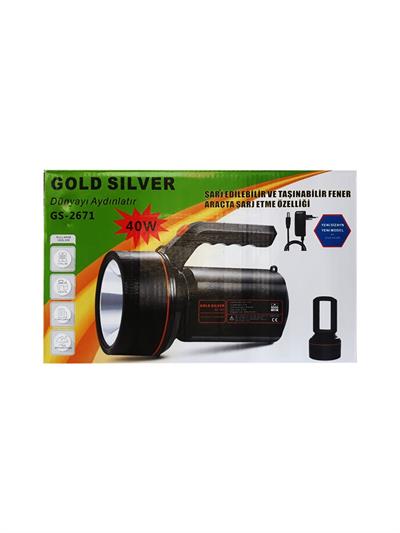 Gold Silver Şarj Edilebilir ve Taşınabilir Fener GS-2671