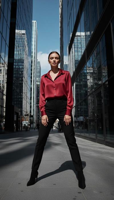 Kırmızı Saten Gömlek