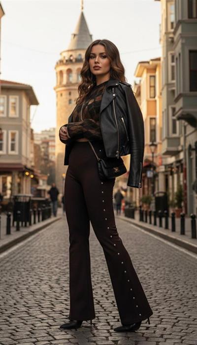 Premium Kalite Yanları Zımba Beli Lastik Detaylı Pantalon
