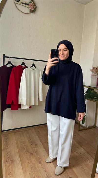 Kol Yırtmaçlı Sweat LACİVERT