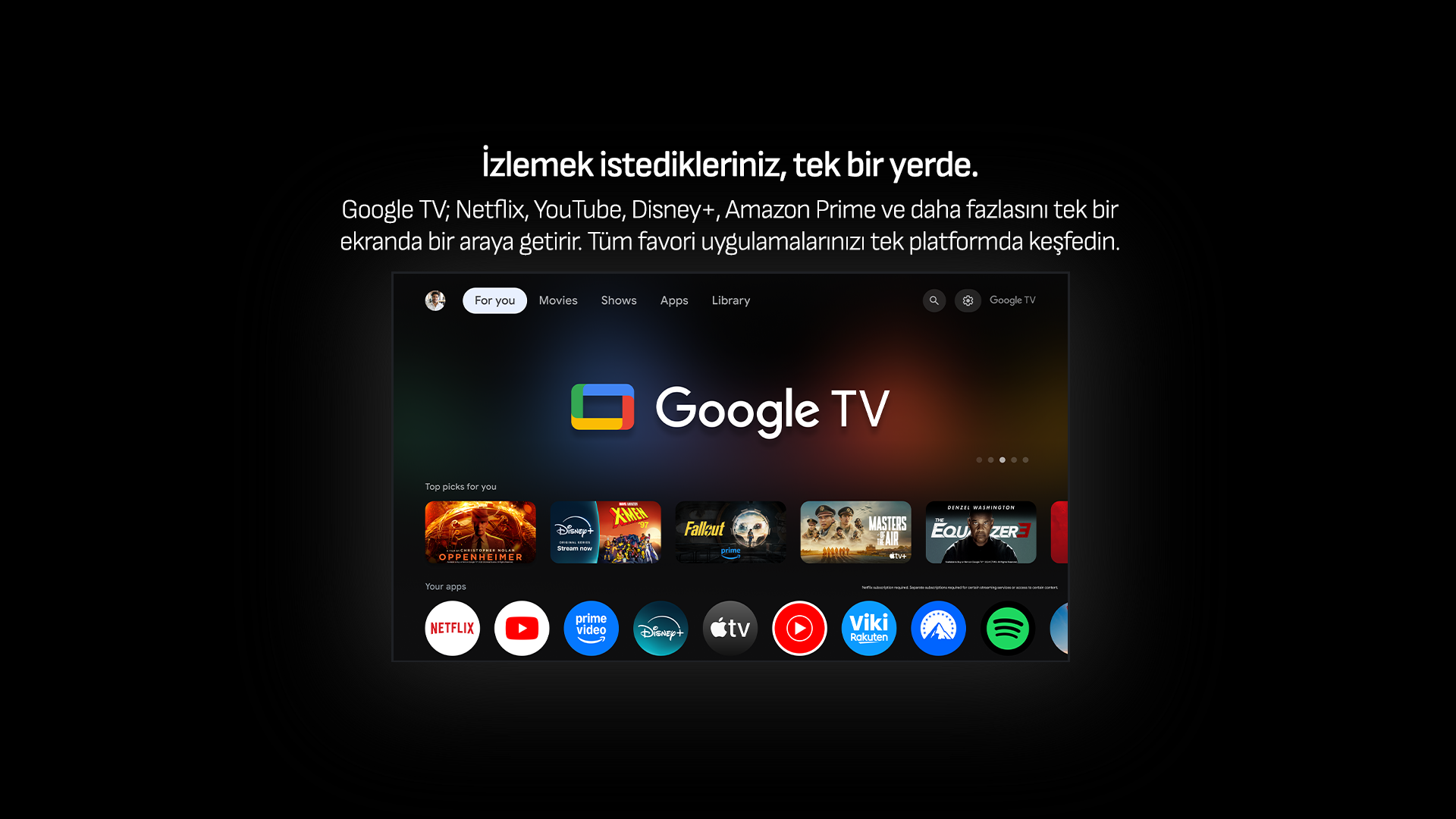 Google TV Arayüzü
